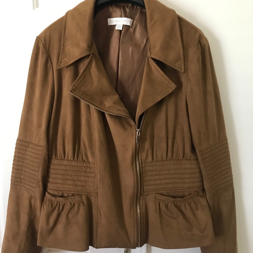 Brown Faux Suede Jacket (Large)